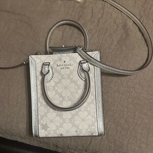 Kate Spade Silver Floral Crossbody Bag